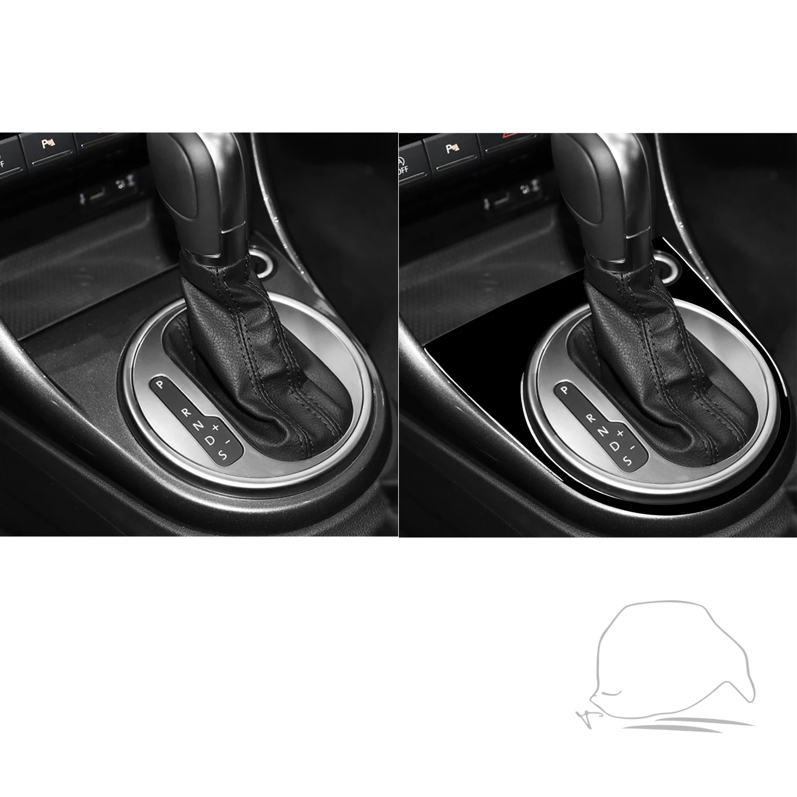 For Volkswagen Beetle 2012-2019 Car Accessories Piano Black Plastic Interior Gear Panel Frame Trim Sticker