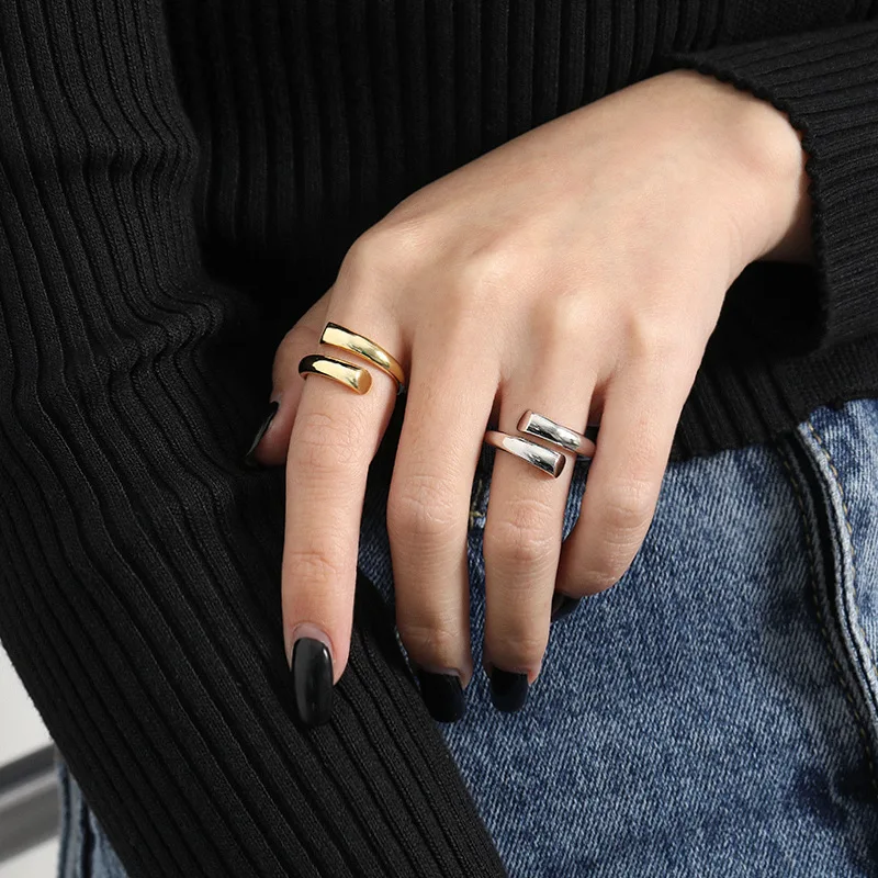 kshmir 2022 Geometric ring female European and American fashion trend cool high sense simple ring accessories jewelry gifts