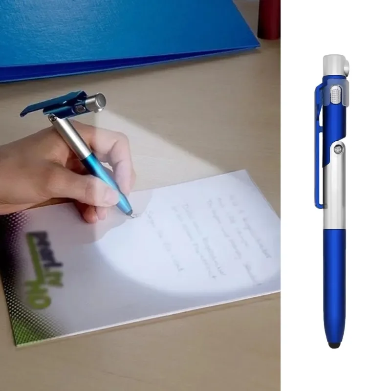 Multifunctionele balpen met LED-licht, opvouwbare standaard voor telefoonhouder, nachtlezen, briefpapier gereedschapset, professionele Ga