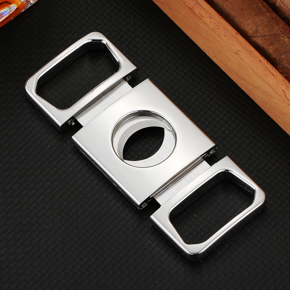 Galiner Metal Cigar Cutter Guillotine Sharp Tobacco Cutting Double Blade Smoking Cut Tool For Cigar Cutter