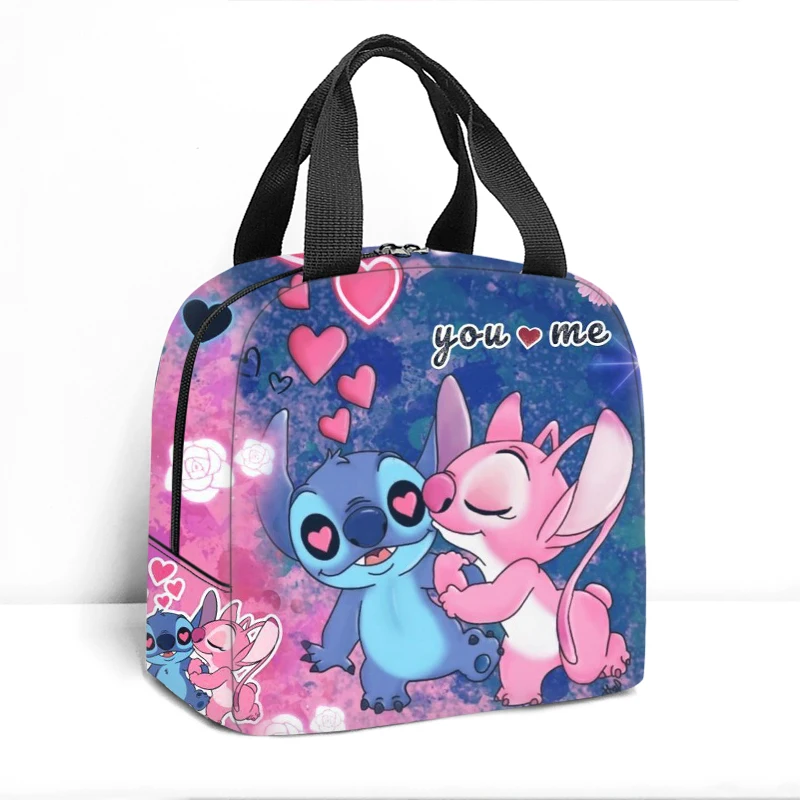 Lilo Stitch Lunch Bag Cute Large Capacity Storage Bag Cartoon Printed Bag Primary School Picnic Bag Portable Lunch Box Bag Work