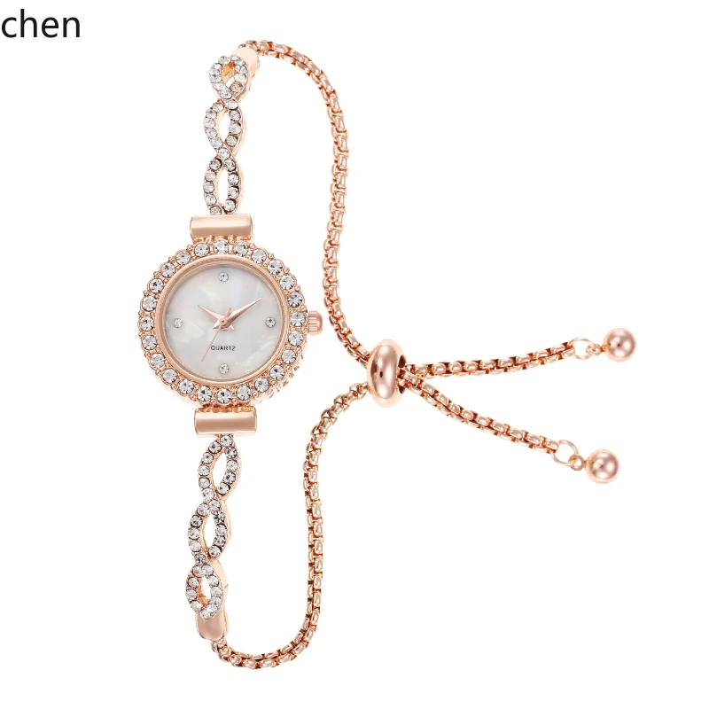 

ZK winding pattern fashionable small diamond round women's commuter versatile women's quartz watch