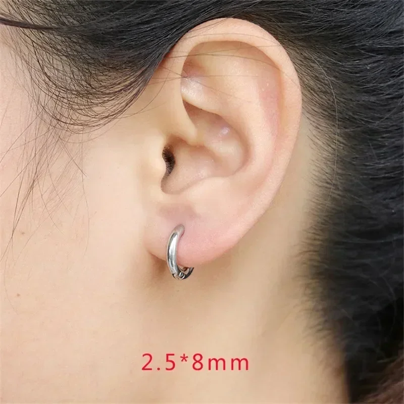 Charmsmic 1 par de pendientes de aro redondos para hombre y mujer, 8mm, 10mm, 12mm, 14mm y 16mm, Piercing para el cuerpo, joyería de estilo Hip Hop coreano