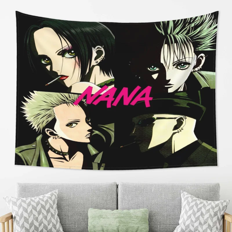 VIKAMA BLACKSTONES Band NANA Wandteppich Dark Rock Animation Anime Dekoration Raumdekoration Heimdekoration