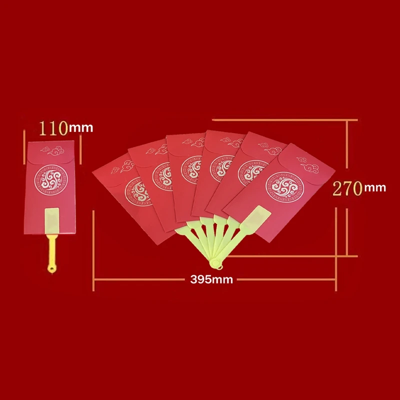 5Pcs Red Envelopes Chinese Fan Red Envelope Lucky Money Envelope Kit Chinese New Year Red Envelopes, New Year Red Packet Set