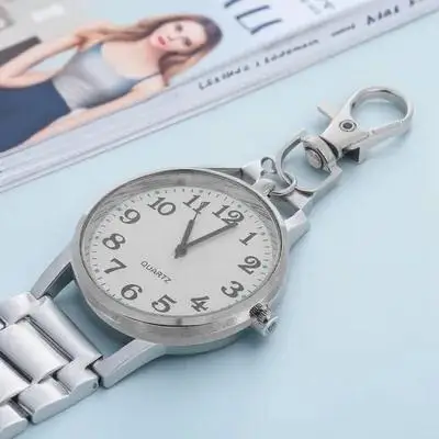 ساعة جيب شفافة كبيرة الحجم لطلاب الممرضات بتصميم عتيق وساعة فوب محمولة للمدرسة الطبية