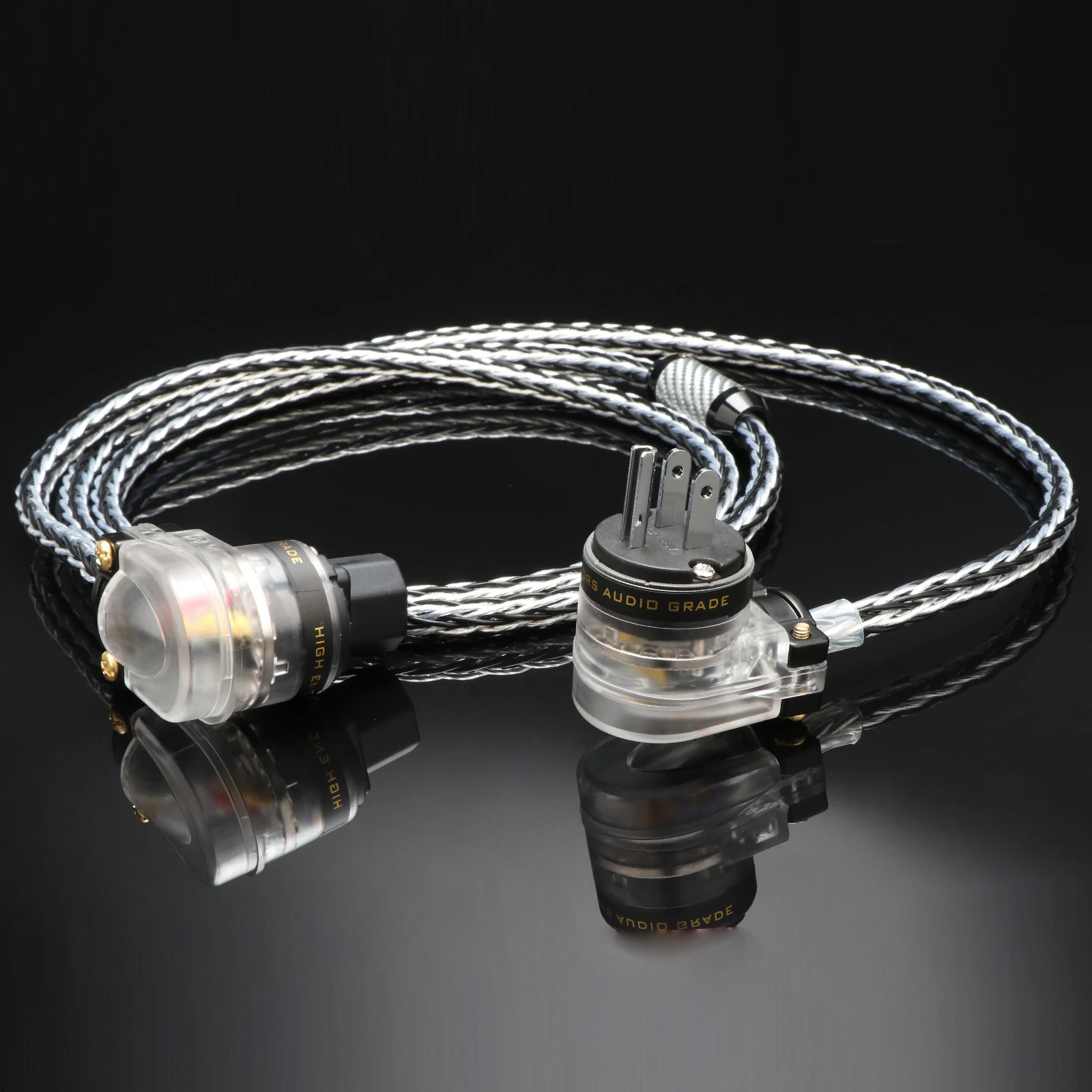 Hifi 90 degree L Shape EU Power Cable 8TC OCC Copper Hybrid power cable Hifi audio EU/US for Amplifier Power Filter DAC CD DVD