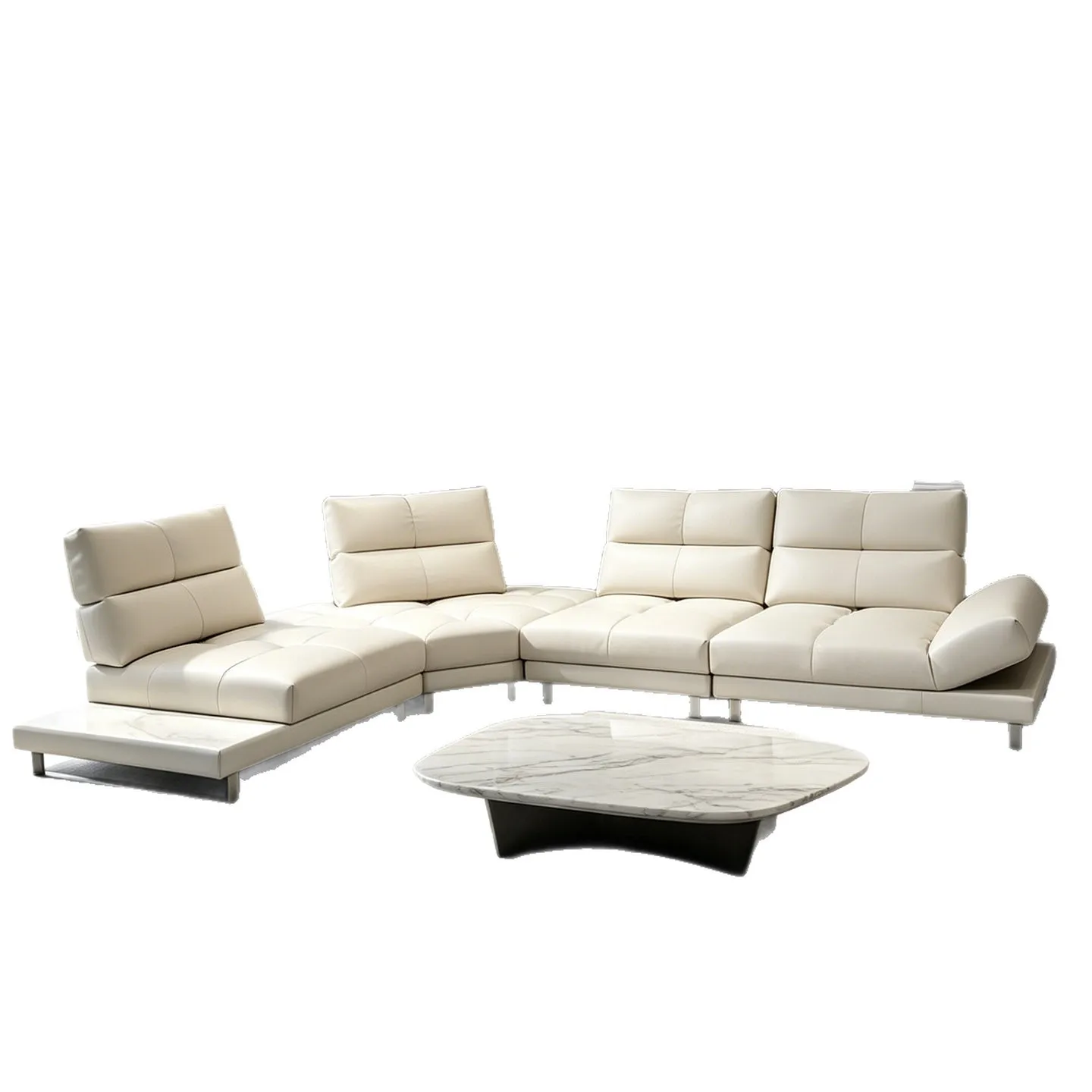 

Roman sofa leather wide sitting depth function backrest adjustable