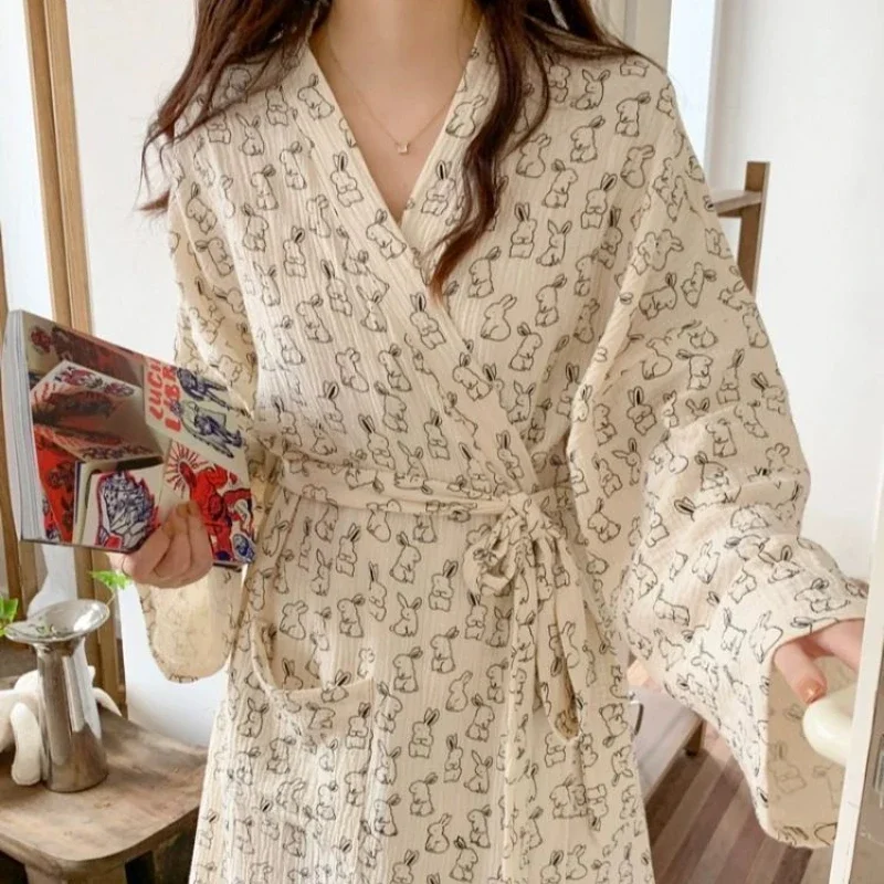 Nightgowns Bathrobes Women\'s Clothing Homewear Spring Autumn Thin Simple Comfort Casual Fashion Breathable Loose Fit Large Size