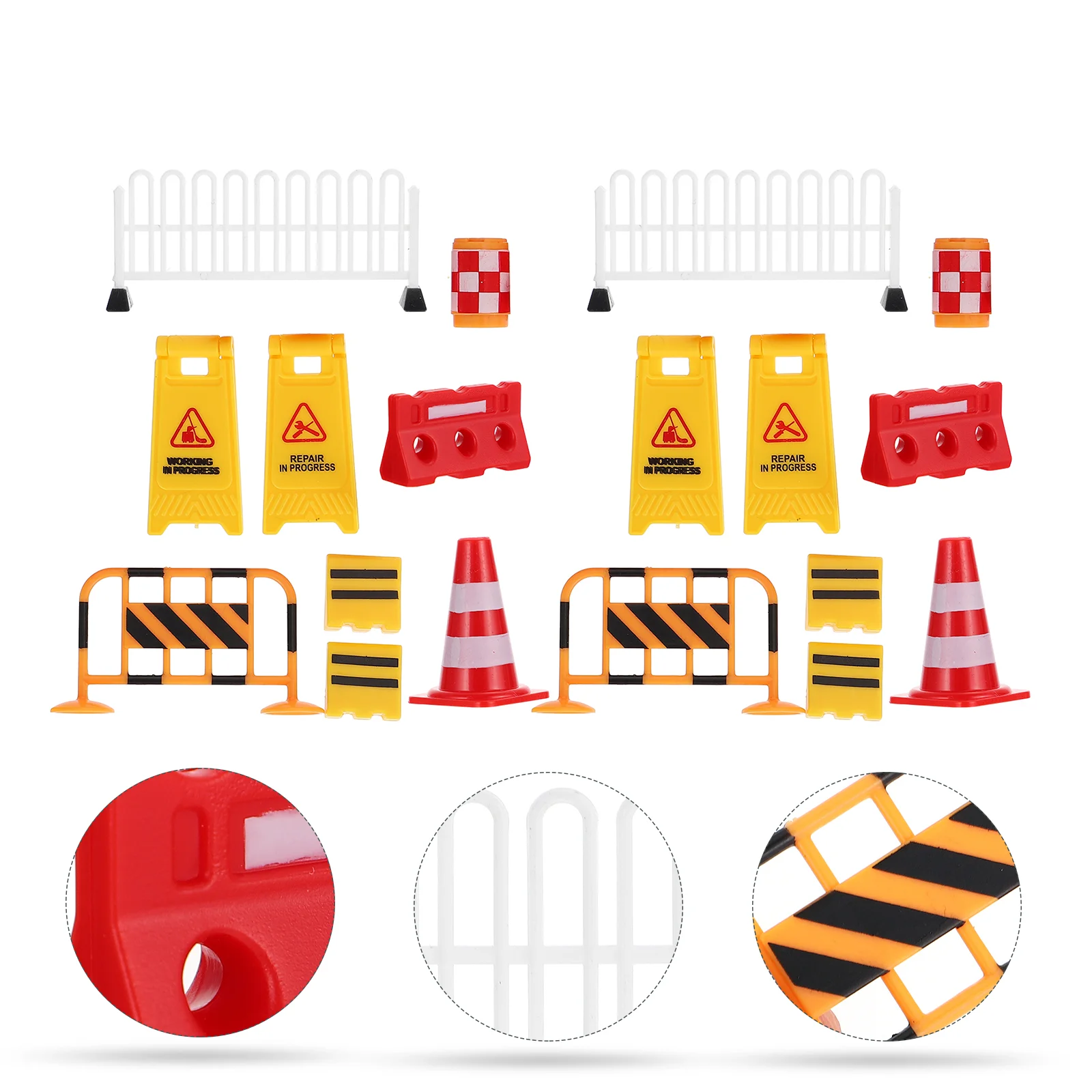 18 Pcs Road Sign Barricade Toy Children's Learning Toys Traffic Micro Scene Wooden Early Education Street Plastic Model