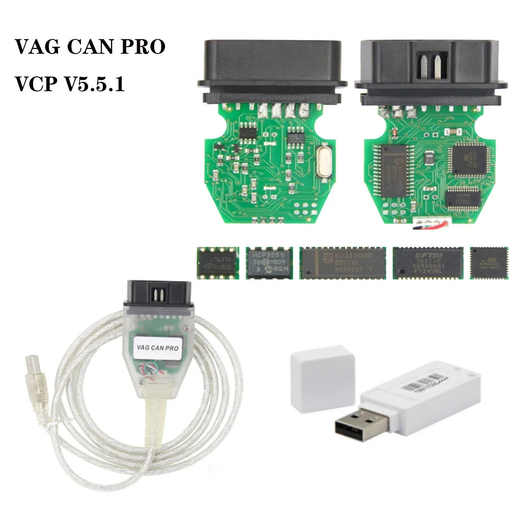 

VAG CAN PRO VCP V5.5.1 FTDI VAG OBD 2 OBD2 Auto Diagnostic ToolCable Can Bus K-line for AUDI/VW