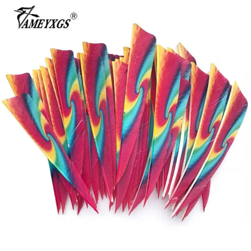 50pcs Archery 4inch Arrow Fletches Natural Turkey Feather Right Wing Arrow Feathers For Outdoor Bow Hunting Shooting Accessories