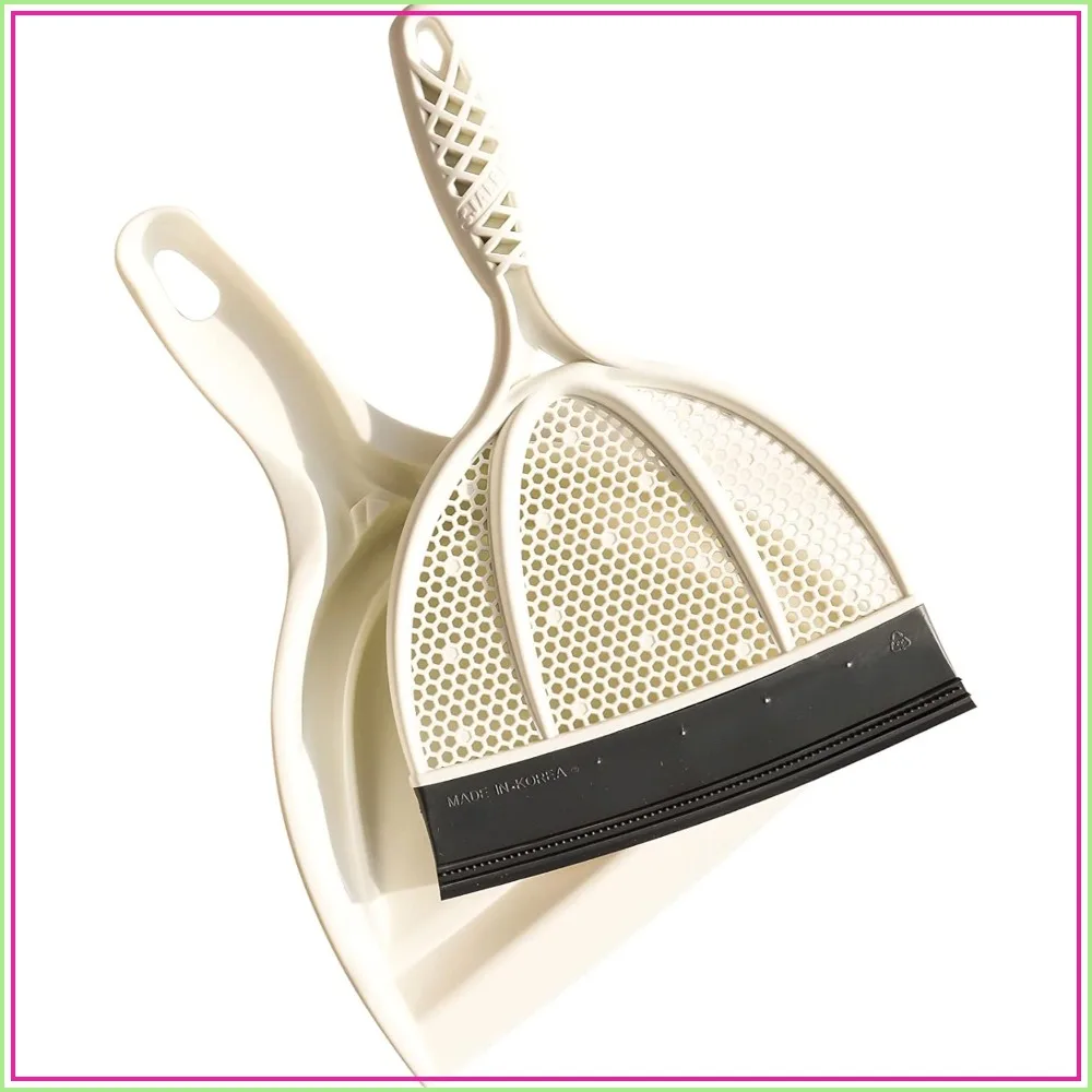 

Silicone Handheld Brush & Dustpan Set - All Smooth Surface Squeegee Sweeper for Pet Hair, Wet & Dry Use