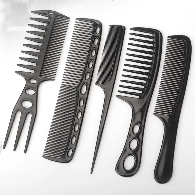 6 uds nuevo estilo peluquería hombres mujeres salón de belleza peluquería cepillo negro peines cepillo para el cabello
