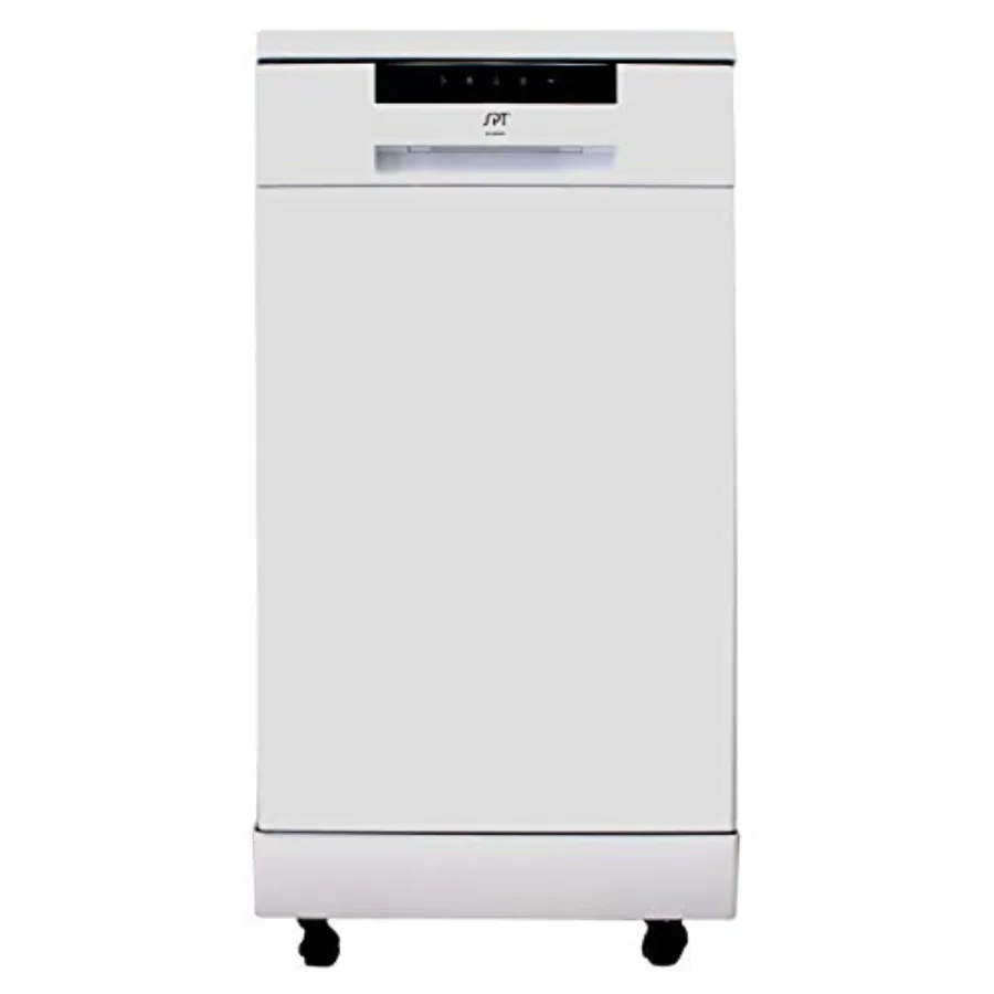 18 Wide Portable Dishwasher with ENERGY STAR 6 Wash Programs 8 Place Settings Stainless Steel Tub White
