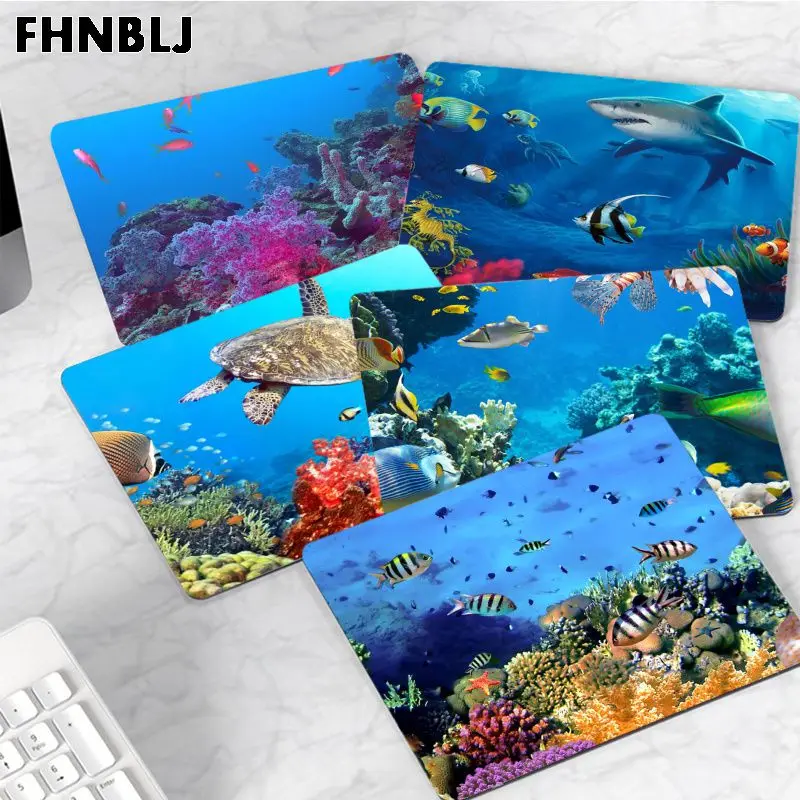 

Fish Ocean Scenery Animation Office Student Gaming Thickened Large Writing Pad Non-slip Cushion Mouse Pad For PC Desk Pad