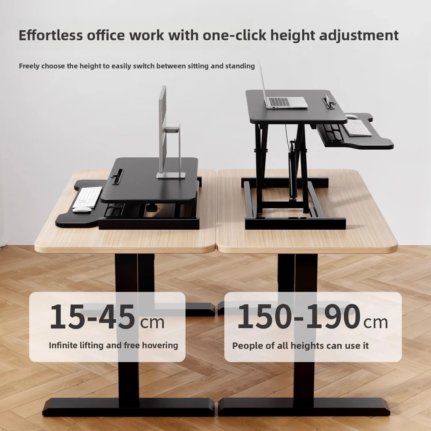 Height Adjustable Standing Desk-Modern Minimalist Computer Table,Ergonomic Laptop Riser with SmoothLift Mechanism for Home ffice
