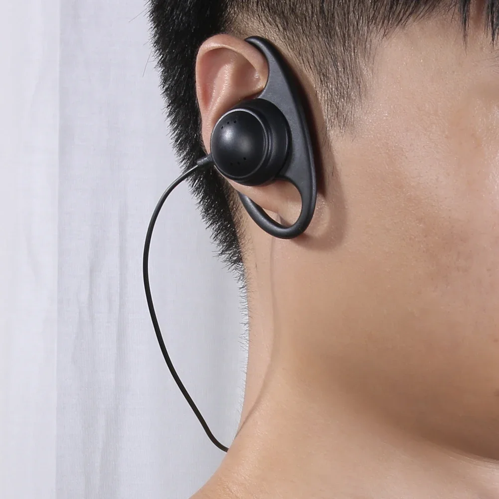 D 모양 2Pin K 헤드 PPT 이어폰 헤드셋 Baofeng Kenwood 용 소음 방지 이어폰 야외 케이터링 호텔에서 널리 사용됨