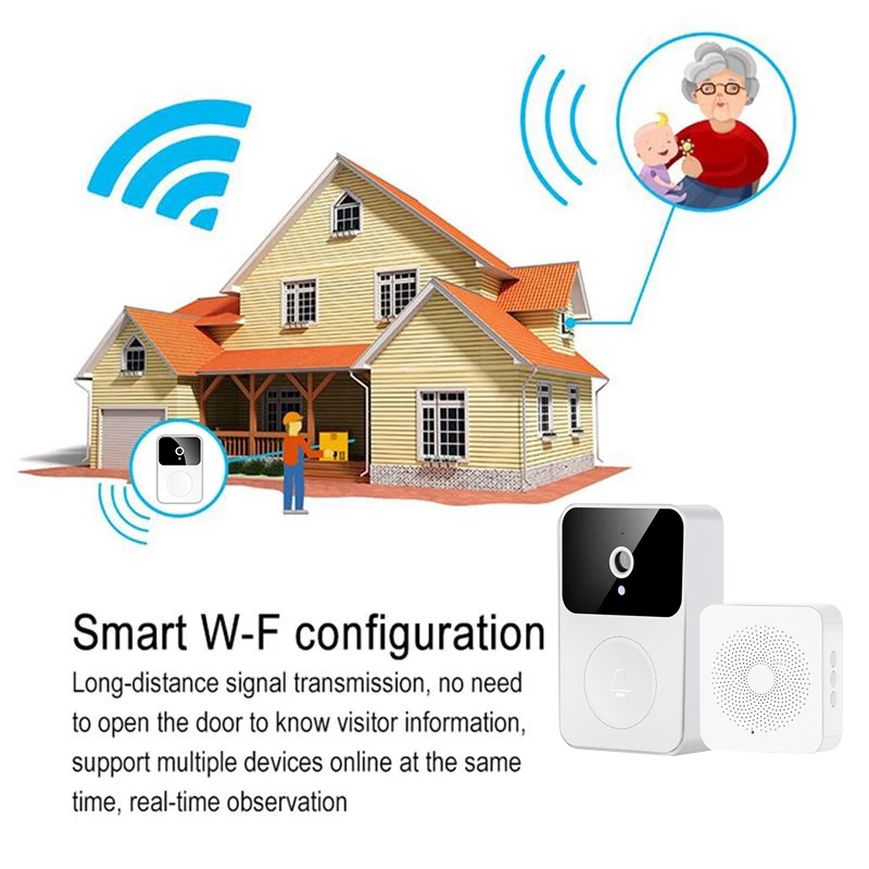 Battery Doorbell Camera WiFi 2.4G Visual Intercom for SmartPhone APP Remote Voice Change Security Welcome Doorbell Outdoor