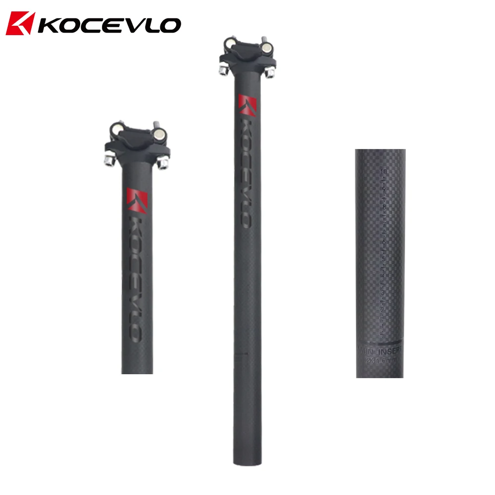 KOCEVLO karbonowa sztyca 27.2/30.9/31.6mm matowa czerń MTB/rower szosowy długość sztycy 350/400mm rura podsiodłowa części rowerowe