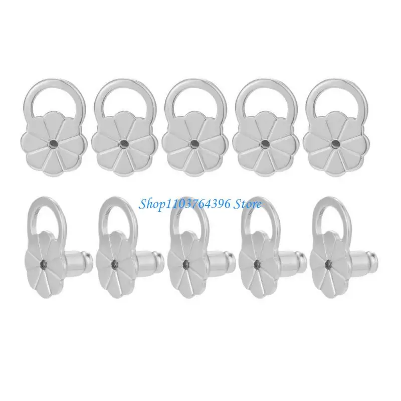 10 قطعة من رافعات شحمة الأذن للأقراط المرصعة أقراط مريحة وأنيقة تدعم الأقراط المضادة للحساسية #2