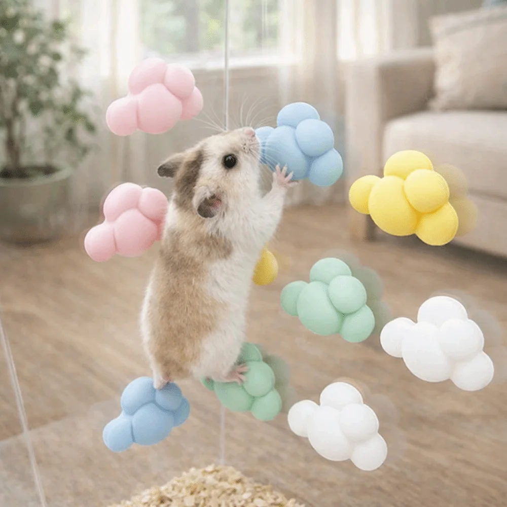 12PCS/SET Cloud Shape Hamster Climbing Platforms Bite Resistant Colorful Hamster Ladders Mini Hamster Sports