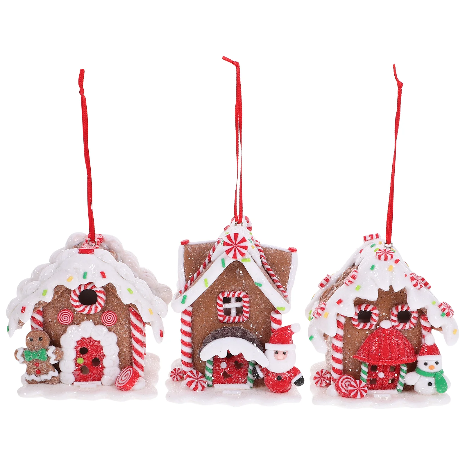 

3 Pcs Glowing Christmas House Resin Decorations Making Kit Luminous Props Craft Cabins Kids Tree Desk Ornaments Clay