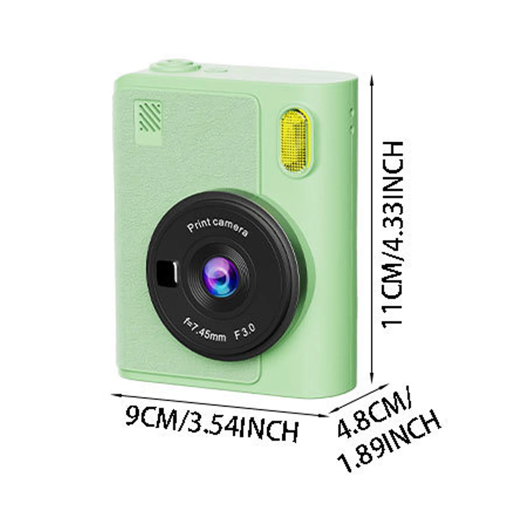 Kids Instant Print Camera Toy With Color Prints Fun Filters Mirror Effects & Coloring Markers for DIY Art For Boys Girls Gift