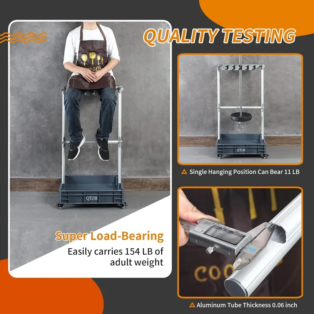 منظم مستلزمات التنظيف بعجلات للتدبير المنزلي الفعال في المرآب والحدائق