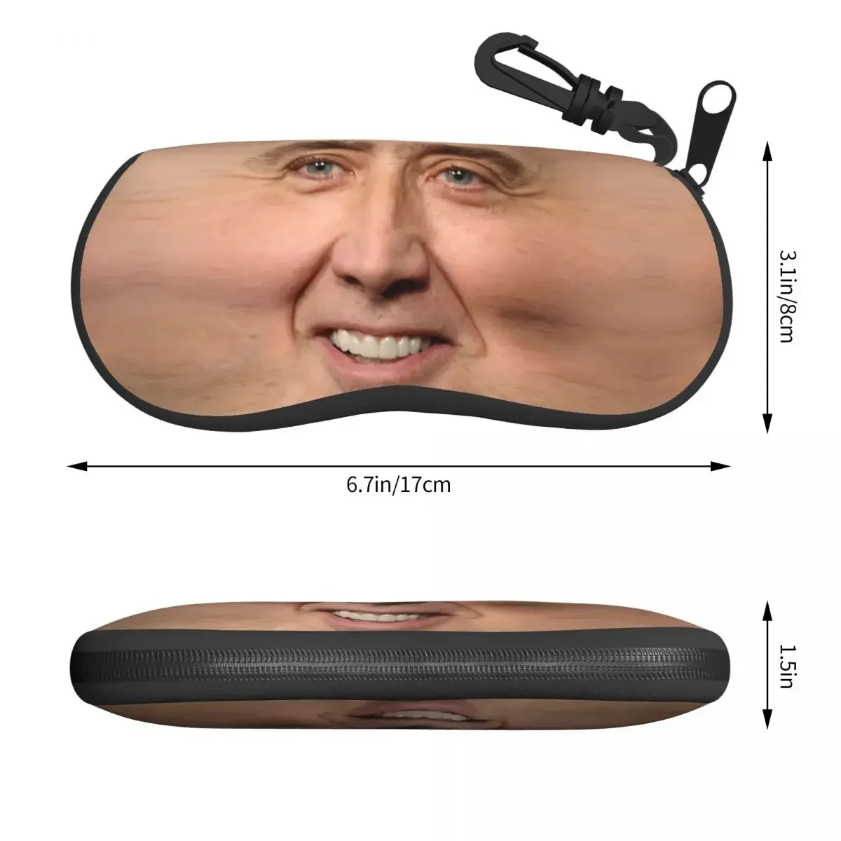 Nicolas Cage Sunglasses Soft Case Neoprene Zipper Funny Meme Shell Eyeglass Case Custom Protective Box For Glasses