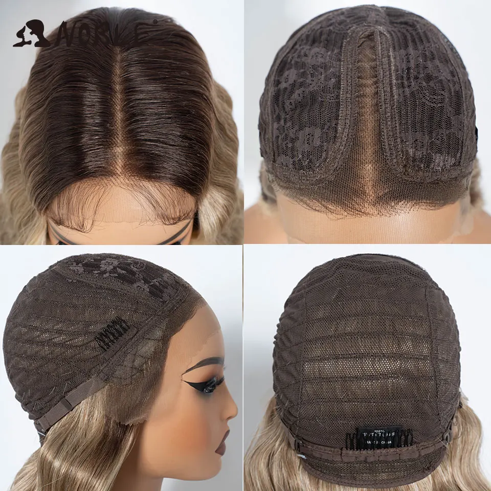 Noble Lace Front Wig Cosplay Wig Wavy 28 Inch Body Wavy Lace Part Wig For Women Brown Wig synthetic Wig High Quality Lace Wig image 6