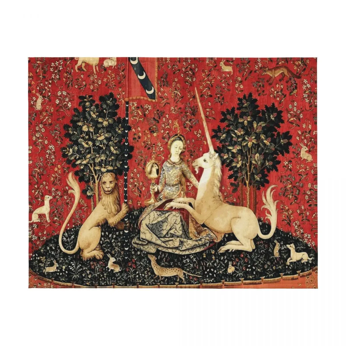 السيدة وحيد القرن: ؟ ? مون سيول د؟ ?sir - بطانية رمي البصر بطانيات صيفية ورميات بطانيات زخرفية للمصممين #2