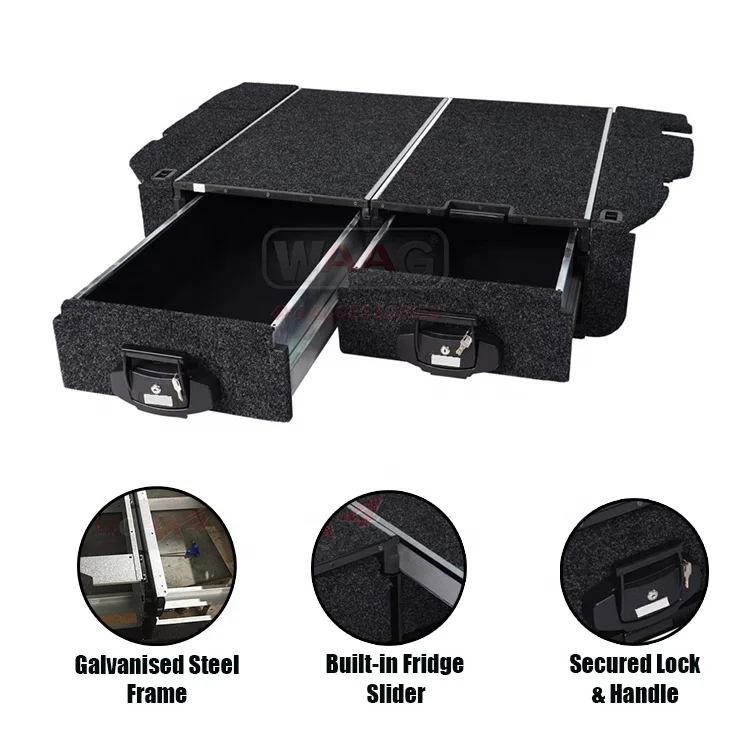 4WD Accessories Truck Bed Pickup Bed Storage Drawer System Cargo Organizer Roller Drawer For Tundra