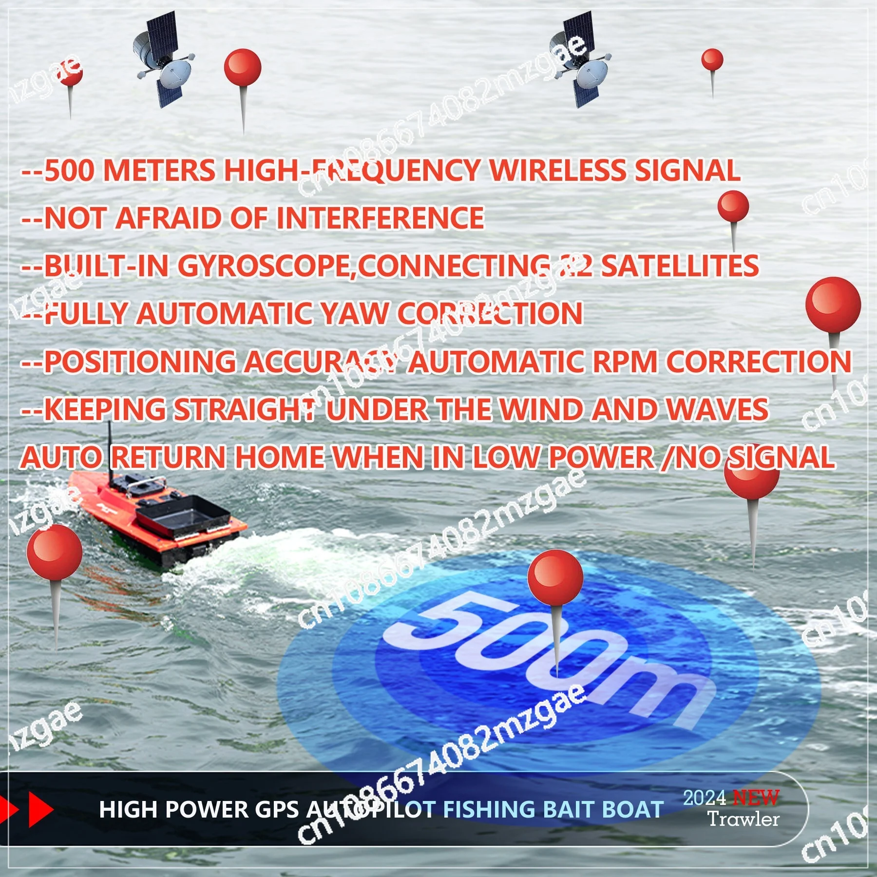 12V 20A High Speed  Waterproof 10KM/H RC Surfer Fishing Bait Boats RC Carp Fishing Bait Boats with GPS