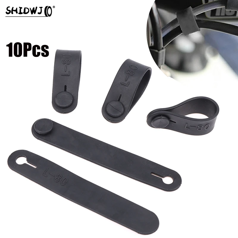 1set Motorcycle Rubber Frame Securing Cable Wiring Harness Power Cord Tie Clutch Line Brake Cable Ties Elastic Fix Accessories