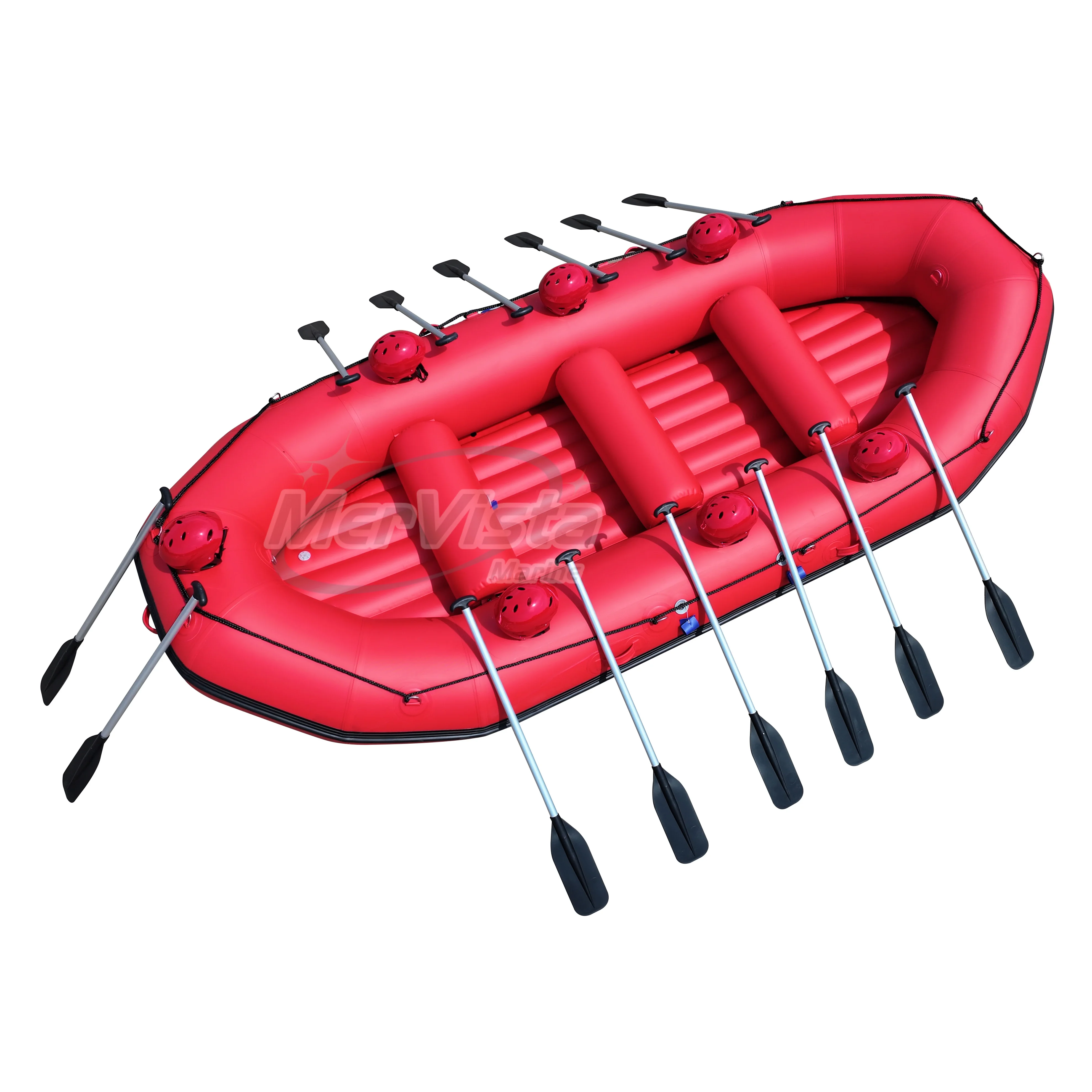 

Certified 430cm Hypalon Drifting Boat Red With Oars For Family Leisure