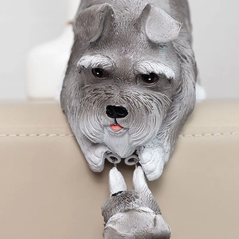 Cute Three Rescue Schnauzer Dogs Resin Ornaments Home Foyer Living Room Figurines Decoration Study Room Bedroom Sculpture Crafts