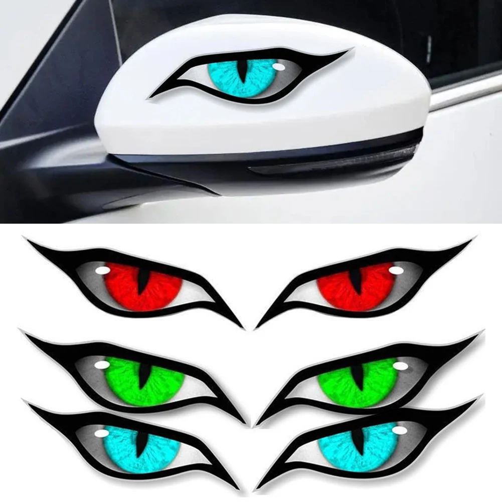 2PCS 오토바이 3D 스테레오 반사 고양이 눈 스티커 오토바이 자동차 자동 장식 스티커에 대 한 크리 에이 티브 백미러 데칼