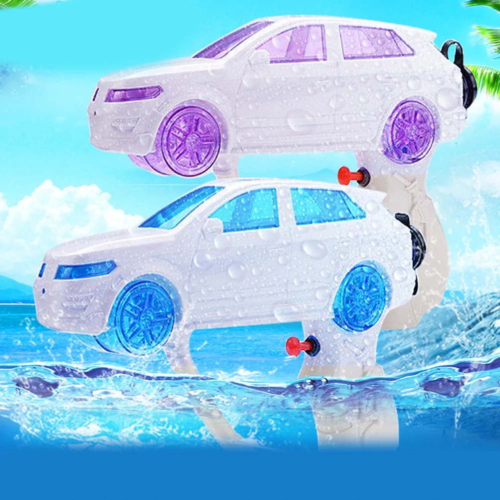 2pcs Children's Wrist Water Playing Toy Portable Summer Beach Swimming Hand-held Cartoon Car Shape Water Jet Toy (Random Color)