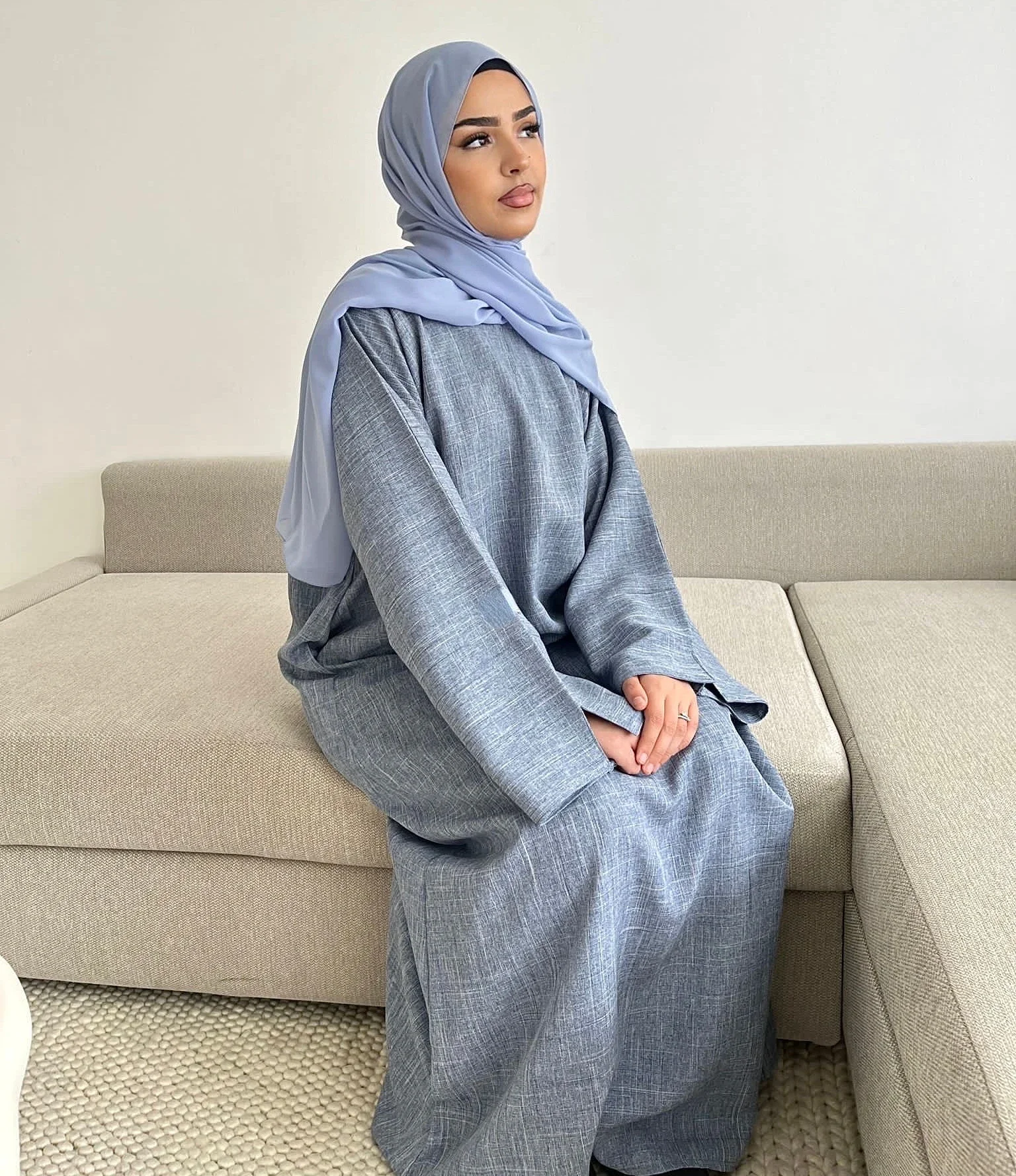 Cotton Linen Closed Abaya Dress Turkey Casual Plain Abayas for Women Dubai Luxury 2024 Ramadan Islamic Kaftan Muslim Hijab Robe