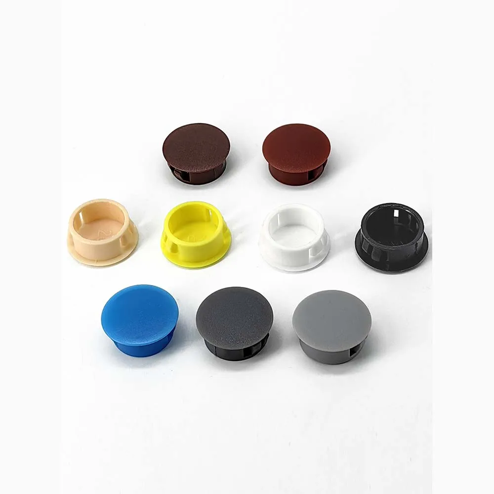 Round Plastic Hole Plug Snap-on Cover Hole Nylon Plugs Dust Caps Flat Head Reserved Hole Plugging Use For Table Box Extra Hole