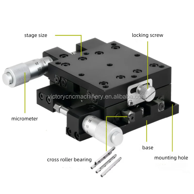 60*60mm AMXY50-L XY Linear Guide Sliding Track Manual XY-Axis Stages Manual Precision Linear Translation Stage for CNC