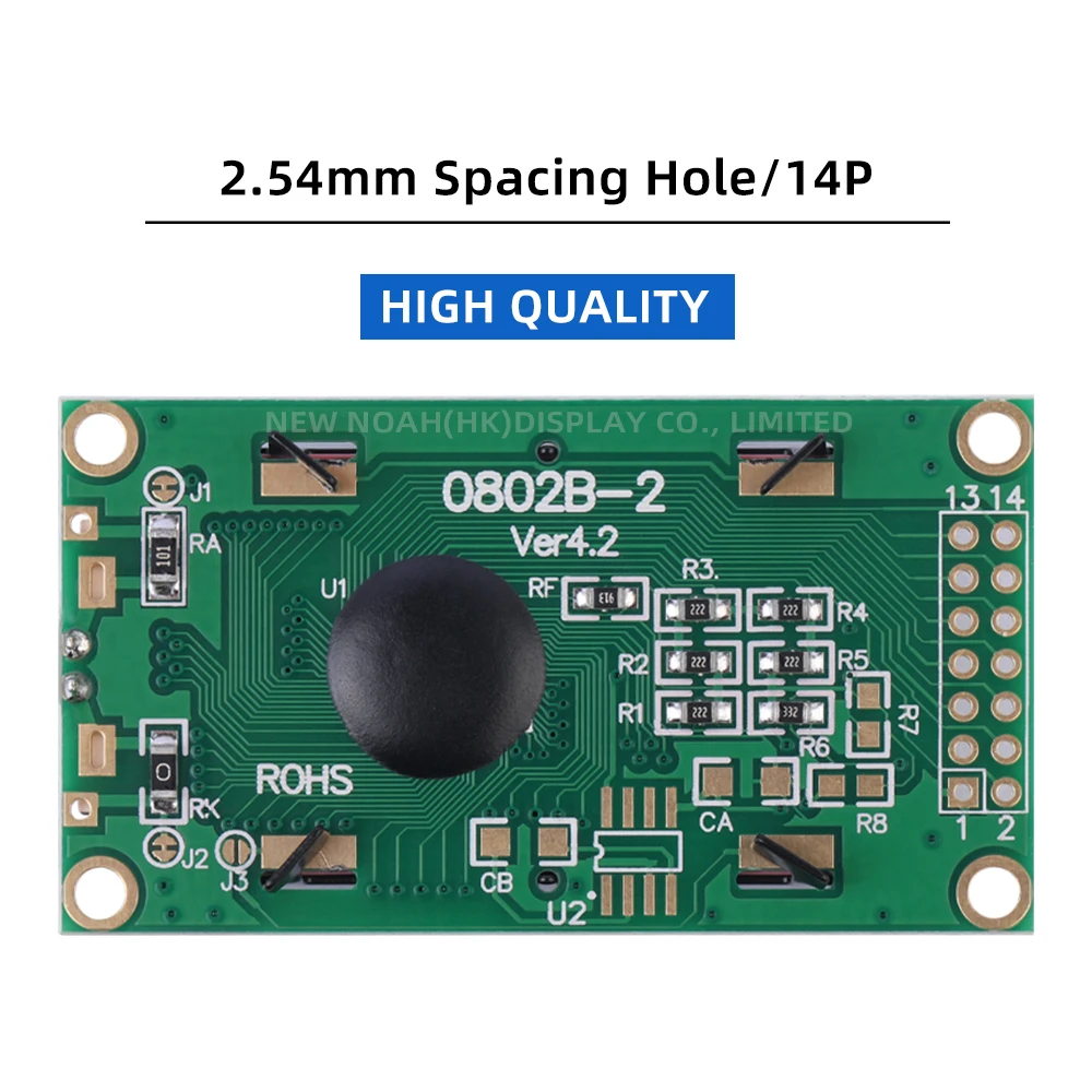 Luz vermelha persa letras pretas 0802b-2 tela de exibição lcd de caracteres 2x8 8*2 0802 8x2 pronto para enviar módulo de exibição lcm em estoque