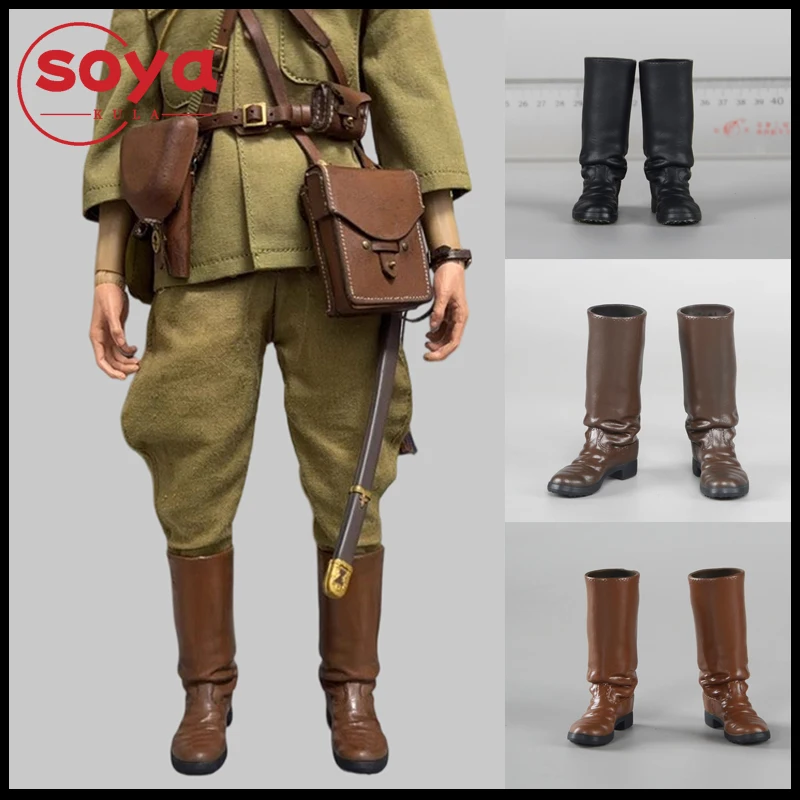 BROWN ART BSL-002 Botas de goma de tubo alto de soldado masculino a escala 1/6, zapatos huecos, modelo apto para cuerpo de figura de acción de 12 pulgadas