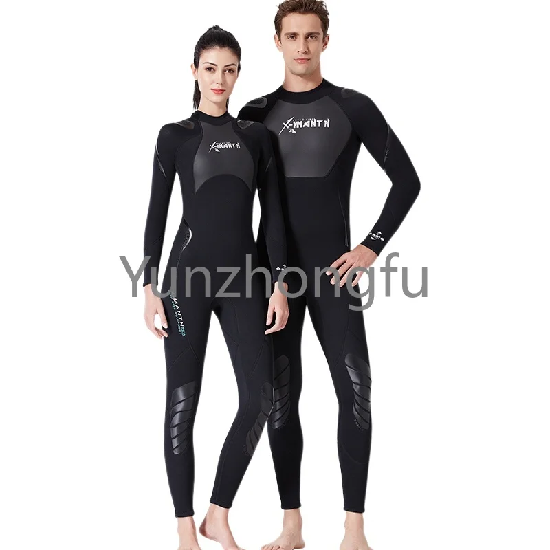 Winter 3mm Wetsuit men and women's warm snorkeling swimming jellyfish suit cold proof deep diving one-piece wet clothes