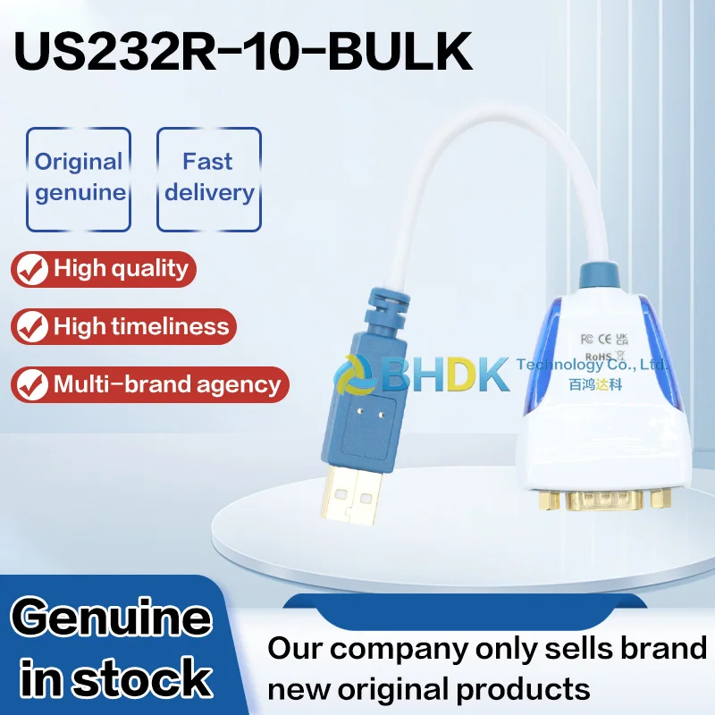 For US232R‑10‑BULK USB To RS232 Serial Converter Cable FT232R Chip 10CM DB9 Male With TX RX LED Indicator Debug Wire
