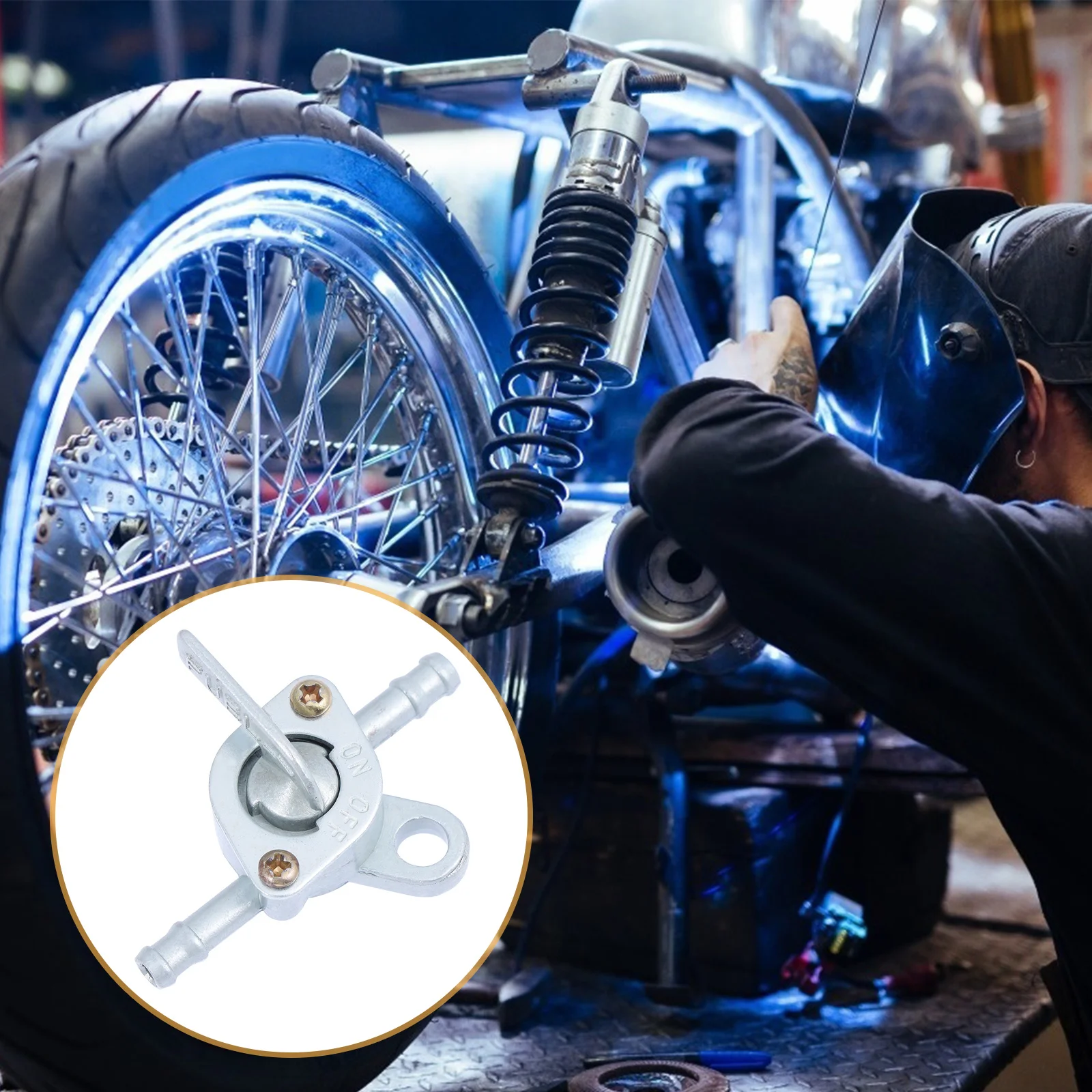 

2Pcs Fuel Shutoff Valve Durable Iron on Off Petcock Motorcycle Tap Generator Gas Tank Fuel Tank Shut Off Replacement