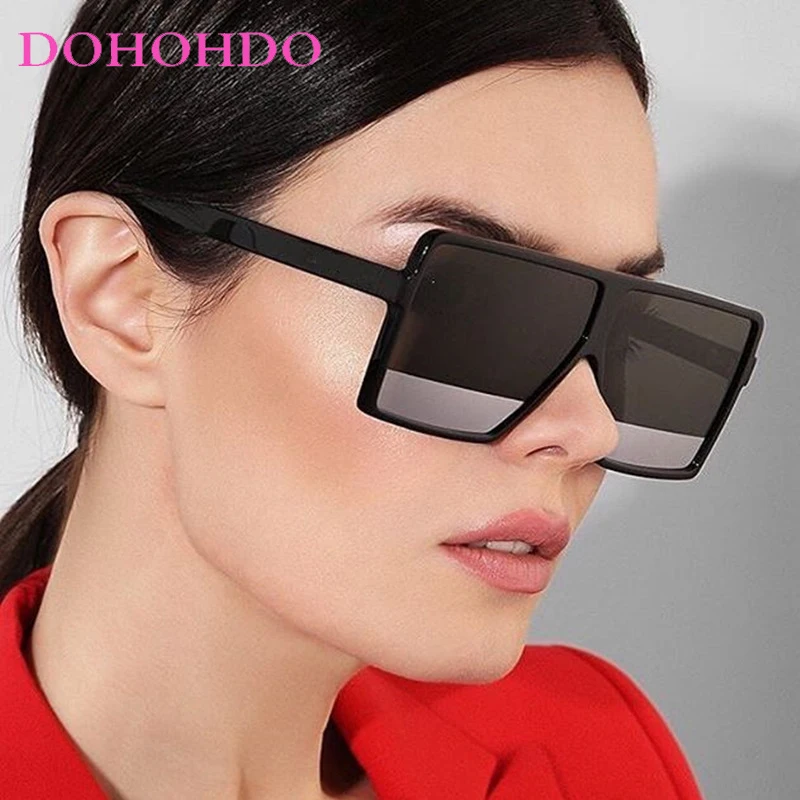 

DOHOHDO New Square Women Sun Glasses Female Eyewear Eyeglasses Plastic Frame UV400 Shade Fashion Driving Oversized Sunglasses