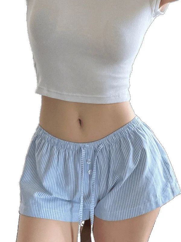 Luźne spodnie damskie w paski z prostymi nogawkami, niskim stanem, nowoczesne, jednolite, z szerokimi nogawkami, idealne na lato i do noszenia na co dzień.