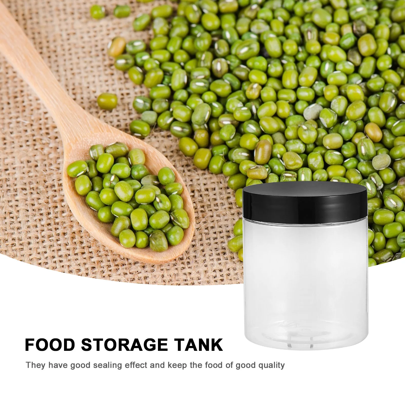 

12 Pcs Plastic Bottle Storage Tank Sealed Containers Clear Canisters with Lids Food Airtight Coffee Bean Kitchen Jars The Pet